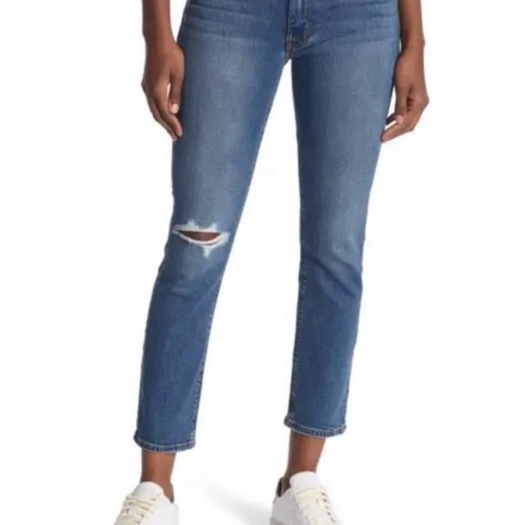 Hudson Blair High Rise Straight Distressed Crop Jeans - Picture 9 of 14